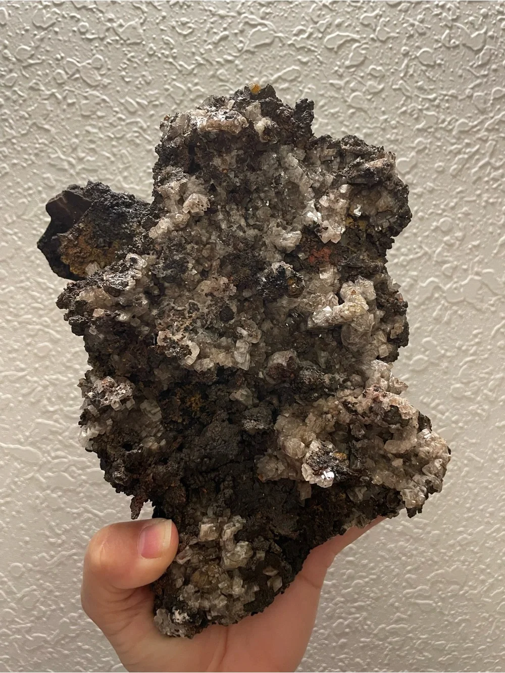 Massive crystal cluster. Goethite from Mexico. Comes with a stand.